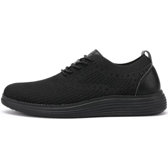 🆕VILOCY Men's All Black Casual Dress Oxfords Business Mesh Breathable Sneakers - Picture 3 of 10